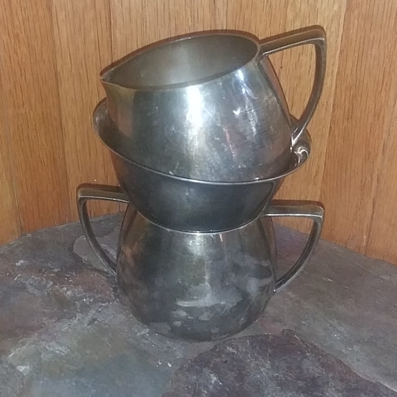 Lot of 3 Vintage plated sugar, cream, dish - Picture 2 of 10